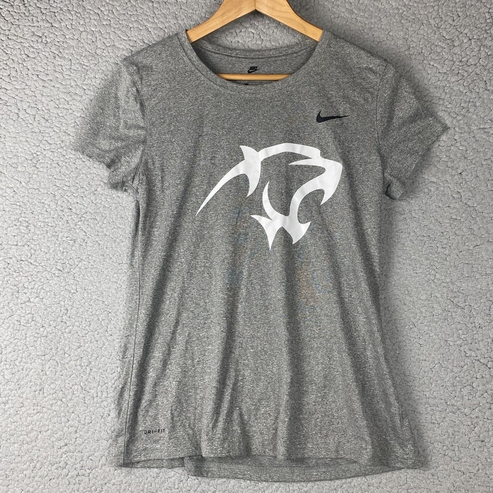 Nike Dri-FIT Adelphi Panthers T-Shirt Womens M Gray Short Sleeve Performance Top